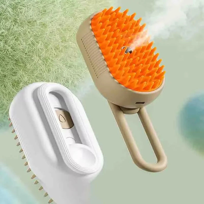 Cat And Dog Pet Spray Massage Brush One-button Steam Spray Folding Rotation Bath Depilatory Brush Comb