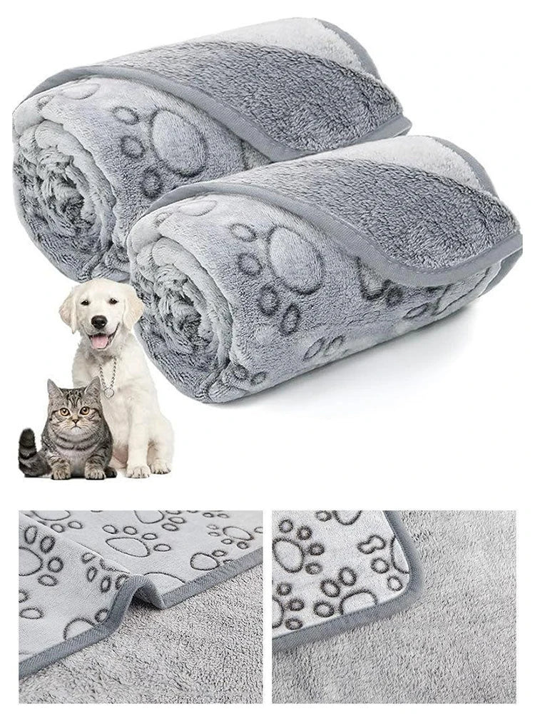 Soft Dog Blanket Washable, Cat Blanket for Indoor Cats Large Medium Small Dog Gifts Puppy Essentials (Grey) Bed