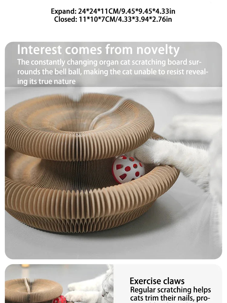 Organ cat scratching board, change cat toys, with bell cat claw grinding cat climbing frame corrugated paper