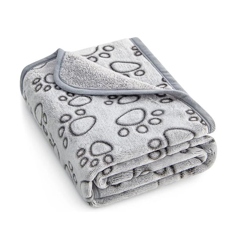 Soft Dog Blanket Washable, Cat Blanket for Indoor Cats Large Medium Small Dog Gifts Puppy Essentials (Grey) Bed