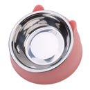 Cat Bowl Lovely Creative Inclined Kitten Puppy Food Feeding Bowls Stainless Steel Cats Drinking Feeder Pet Dogs Cats Feeders