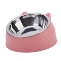 Cat Bowl Lovely Creative Inclined Kitten Puppy Food Feeding Bowls Stainless Steel Cats Drinking Feeder Pet Dogs Cats Feeders