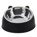 Cat Bowl Lovely Creative Inclined Kitten Puppy Food Feeding Bowls Stainless Steel Cats Drinking Feeder Pet Dogs Cats Feeders