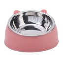 Cat Bowl Lovely Creative Inclined Kitten Puppy Food Feeding Bowls Stainless Steel Cats Drinking Feeder Pet Dogs Cats Feeders